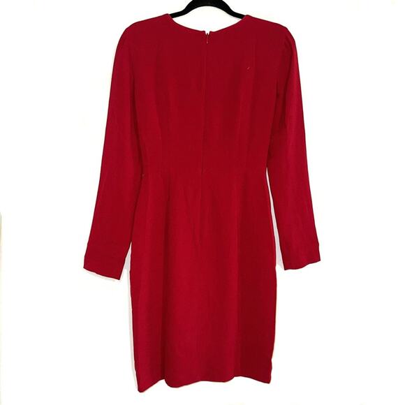 NWT Dress The Population Coby Long Sleeve Cut Out Front Knot Red Dress SMALL - Picture 3 of 9